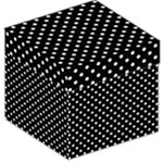 White Polka Dots on Black Storage Stool 12 