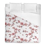 Cherry Blossom on white background Duvet Cover (Full/ Double Size)