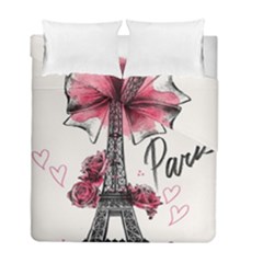 Paris And Bow Duvet Cover Double Side (Full/ Double Size) from DESIGN GIFT SHOP