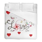 White, Love and hearts, large Duvet Cover (Full/ Double Size)