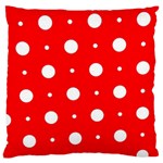 Red and White Polka Dot Large Cushion Case (One Side)