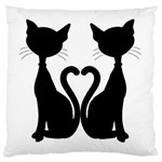Silhouette Twin Cats Large Cushion Case (One Side)