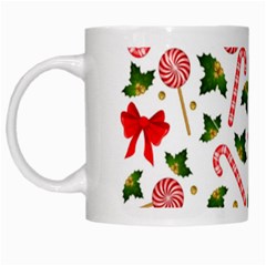 Christmas Candy Canes And Bows White Mug from DESIGN GIFT SHOP Left