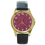 Dusky Rose Round Gold Metal Watch
