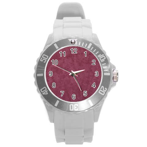Dusky Rose Round Plastic Sport Watch (L) from DESIGN GIFT SHOP Front