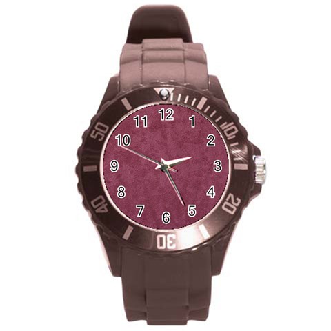 Dusky Rose Round Plastic Sport Watch (L) from DESIGN GIFT SHOP Front