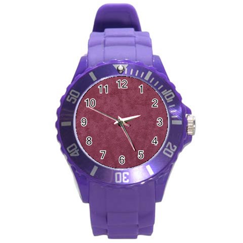 Dusky Rose Round Plastic Sport Watch (L) from DESIGN GIFT SHOP Front