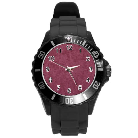 Dusky Rose Round Plastic Sport Watch (L) from DESIGN GIFT SHOP Front