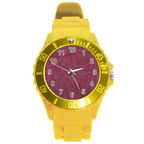 Dusky Rose Round Plastic Sport Watch (L) from DESIGN GIFT SHOP Front