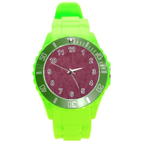 Dusky Rose Round Plastic Sport Watch (L) from DESIGN GIFT SHOP Front