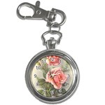 Vintage Pink Rose Key Chain Watch