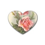 Vintage Clip Vintage Pink Rubber Heart Coaster (4 pack)
