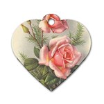 Vintage Clip Vintage Pink Dog Tag Heart (One Side)