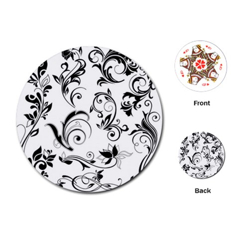 Floral Decorative Playing Cards (Round) from DESIGN GIFT SHOP Front