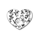 Floral Decorative Rubber Coaster (Heart)
