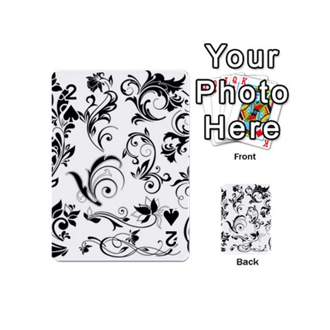 Floral Decorative Playing Cards 54 (Mini) from DESIGN GIFT SHOP Front - Spade2