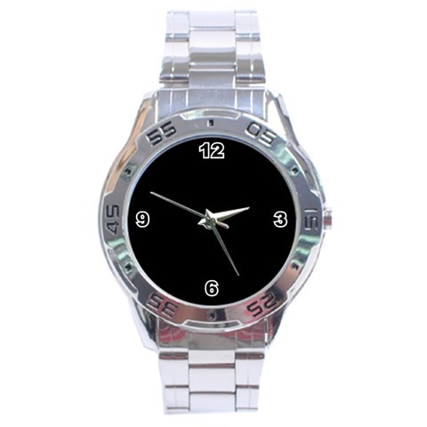 Stainless Steel Black Face Analogue Watch from DESIGN GIFT SHOP Front