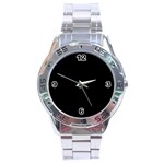 Stainless Steel Black Face Analogue Watch