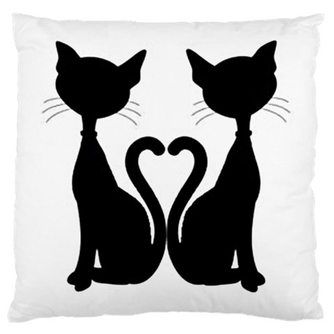 Silhouette Twin Cats Large Cushion Case (One Side) from DESIGN GIFT SHOP Front