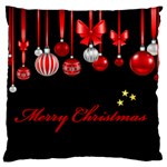 Hanging Red Baubles on Black Large Cushion Case (One Side)