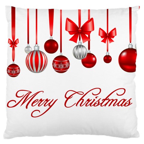 Hanging Red Baubles Large Cushion Case (One Side) from DESIGN GIFT SHOP Front