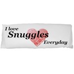 White, Pink Heart, Snuggles Body Pillow Case Dakimakura (Two Sides)