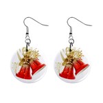 Red Christmas Bells 1  Button Earrings