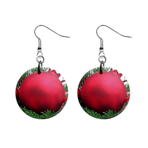 Christmas Bauble 1  Button Earrings from DESIGN GIFT SHOP Front