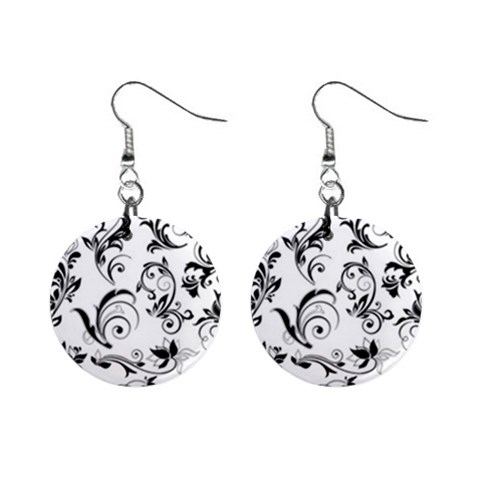 Floral Decorative 1  Button Earrings from DESIGN GIFT SHOP Front