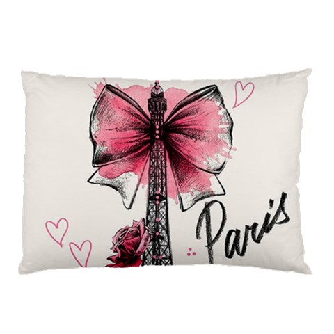 Paris and Bow Pillow Case (Two Sides) from DESIGN GIFT SHOP Front