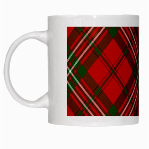Red tartan Christmas Mug White Mug from DESIGN GIFT SHOP Left