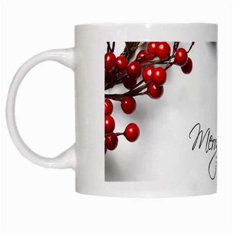 Red Berry Christmas White Mug from DESIGN GIFT SHOP Left